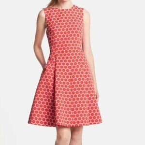 Kate Spade Red Polka Dot Cory Midi Dress, 8